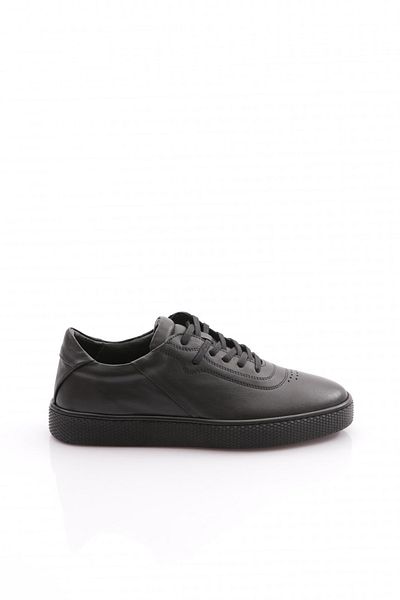 DGN Ανδρικά παπούτσια Sneaker Γνήσιο Δερμάτινο Μαύρο 9121415