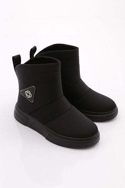 DGN Schwarze Lycra-Damenstiefel – dicke Sohle 1333643