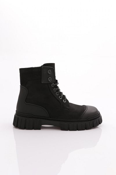 DGN Ανδρικές μπότες με κορδόνια μαύρο Nubuck Γνήσιο δέρμα 104233616