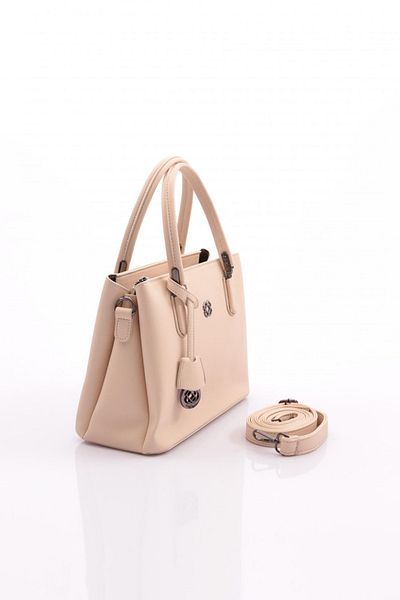DGN Women's Floral Decorated Zipper Bag Beige 65103434