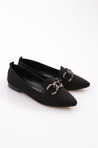 DGN Balerini de damă din nubuc negru - Accesoriu din fier 211252621