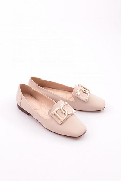 DGN Γυναικεία Flat Toe Ballerina Beige Nubuck 211752621
