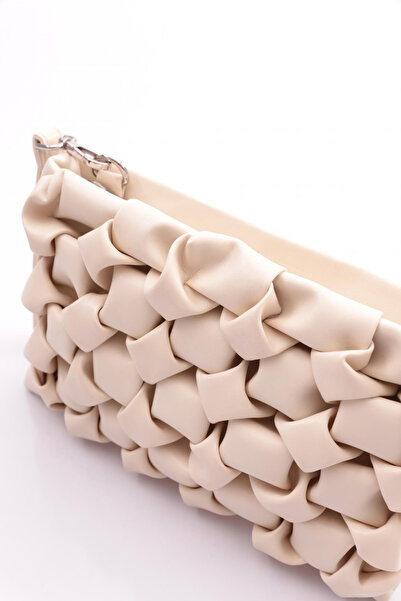 DGN Women's Knot Patterned Shoulder and Shoulder Bag Cream 21123722