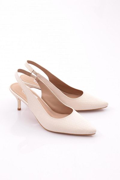 DGN Pantofi cu toc cu curea din spate de culoarea pielii - 61223564