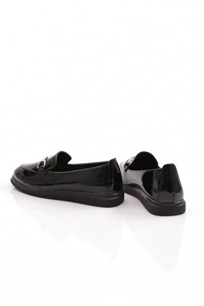 DGN Kadın Loafer Ayakkabı Siyah Rugan 51102678