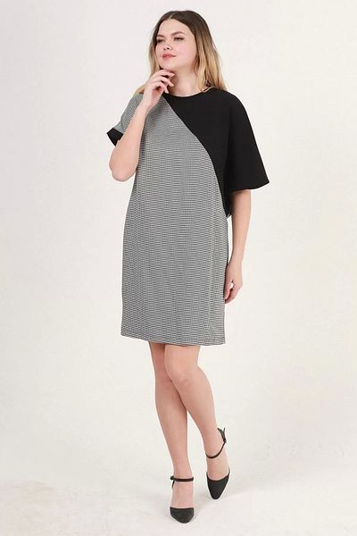 rapellin Rochie cu mânecă liliac Plus Size 1788-negru