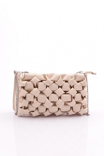 DGN Women's Knot Patterned Shoulder and Shoulder Bag Cream 21123722