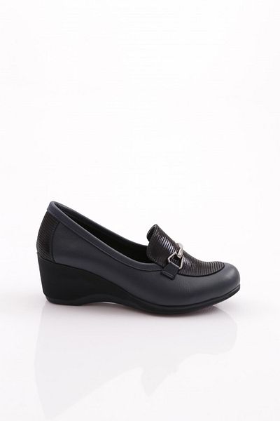 DGN Women's Comfort Shoes with Metal Accessories Navy Blue 34633