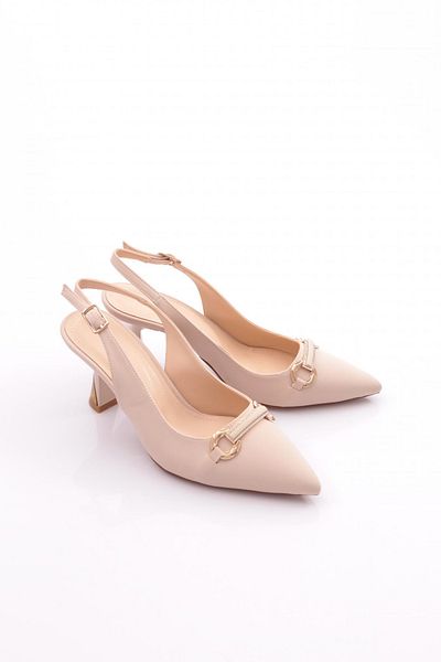DGN Women's Back Lacing Heeled Shoes Beige Scuba 353123539