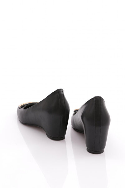 DGN Women's Buckle Wedge Sole Shoes Black 364123539