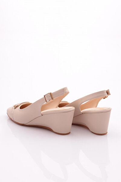 DGN 24317 Women's - Open Back Wedge Heeled Shoes