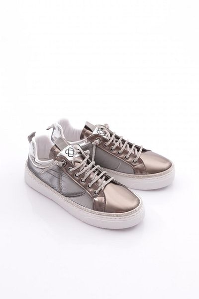 DGN Pantofi pantofi cu model frânghie de piatră de damă, piele lacuită platină 35882682