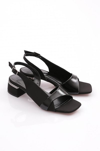 DGN Pantofi cu toc joasă cu dungi de damă, nubuc negru 21521033