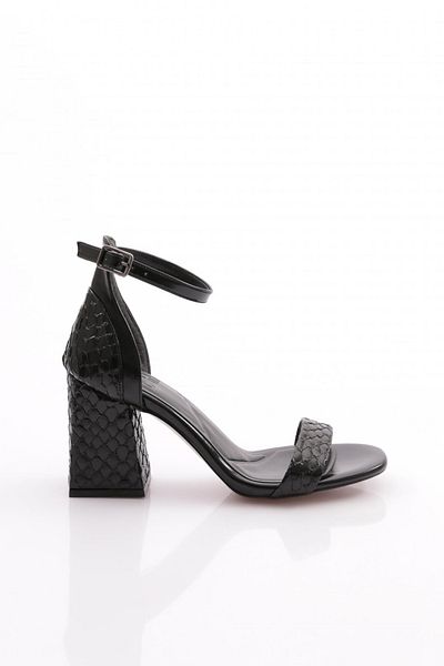 DGN Pantofi cu toc cu curele la gleznă de damă Black Fishback 81221033