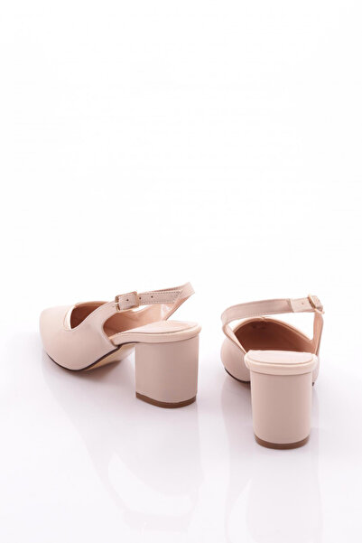 DGN Women's Open Back Pointed Toe Heeled Shoes Beige Nubuck 217112621