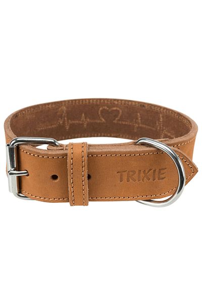 Trixie طوق كلب - جلد سميك، مقاسات 38-47 سم، عرض 40 مم بني