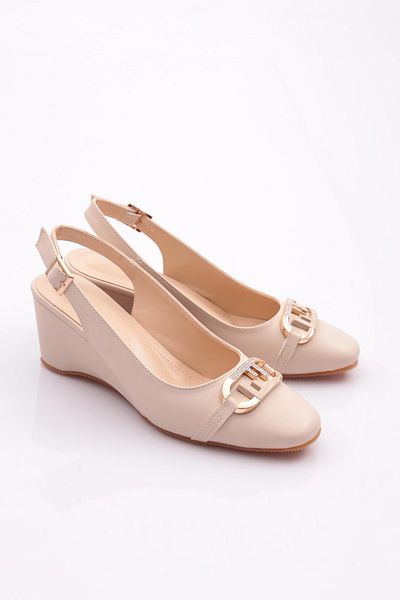 DGN 24317 Women's - Open Back Wedge Heeled Shoes