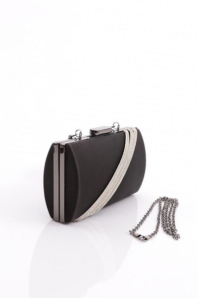 DGN Women's Black Evening Bag with Stone Detail