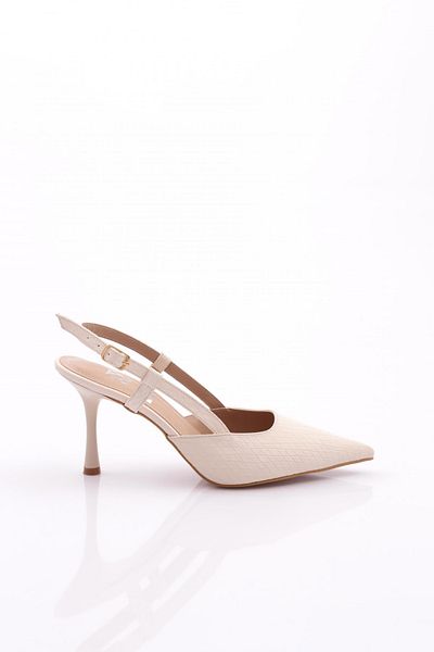 DGN Γυναικείες ψηλοτάκουνες γόβες Nude Color - Back Tie, Μοντέλο 81123564