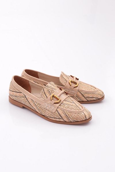 DGN Γυναικεία παπούτσια Ballerina Beige με Μεταλλικά Αξεσουάρ