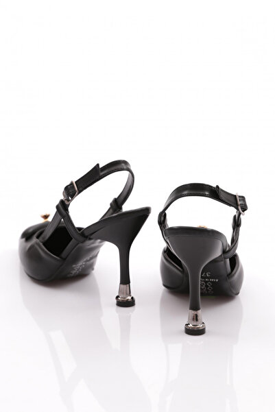 DGN Kadın Taş Süslemeli Topuklu Ayakkabı Siyah 6263534