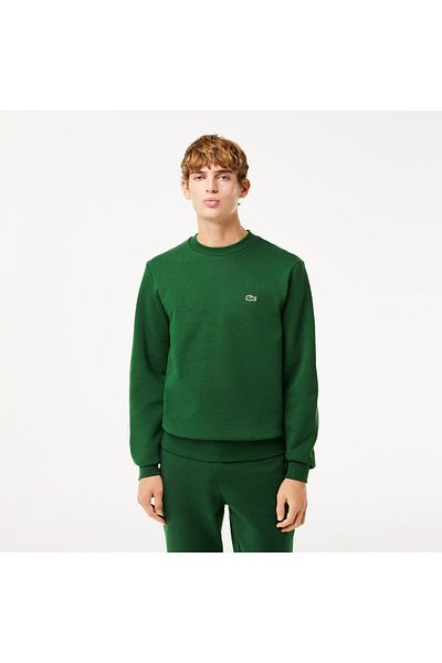 Lacoste Men's Classic Fit Crew Neck Organic Cotton Dark Green Sweatshirt