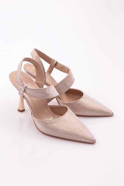 DGN Pantofi cu toc pentru gleznă de damă, crocodil trandafir 21233534