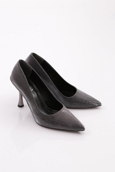 DGN Pantofi de damă cu toc ascuțit, crocodil platină 21243534