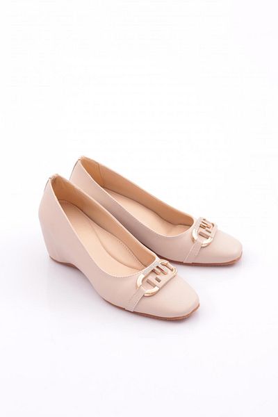 DGN Women's Metal Aksi Heeled Shoes Ecru 354743539