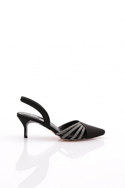 DGN 5008 Pantofi cu toc decorati cu piatra de dama