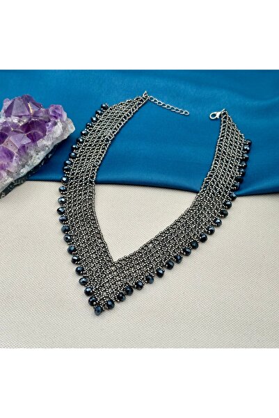 Opia Takı & Aksesuar Kadın V Yaka El Yapımı Boncuk Kolye