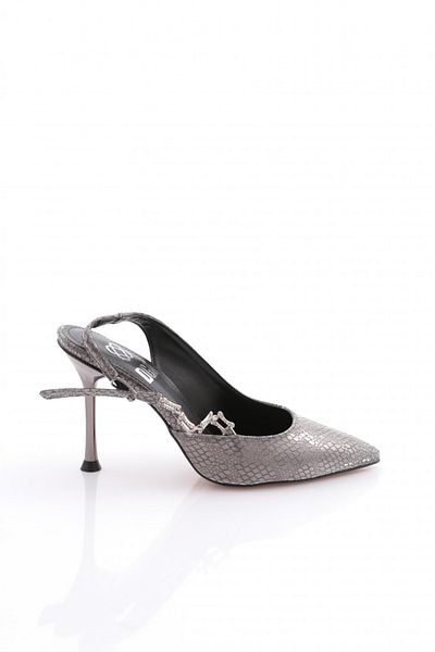 DGN Pantofi cu toc cu curele la gleznă de damă Platinum Snake 2623561211101072322
