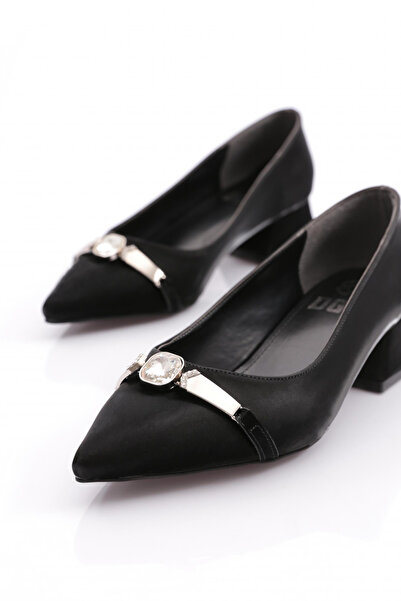 DGN Kadın Topuklu Ayakkabı Siyah Ipek 2623641021282322