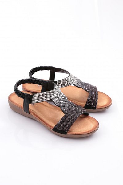 DGN Women's Black Sandals - 31552328