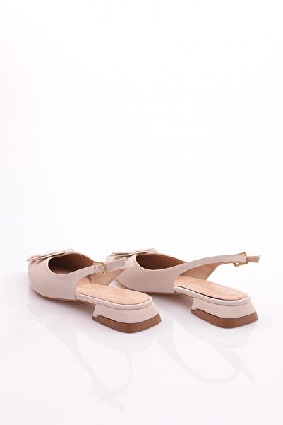 DGN Kadın Tokalı Babet Bej İpek 26235410211362322