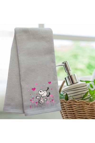 Ursa Snoopy Heart Designed Embroidered Hand and Face Towel 50X90
