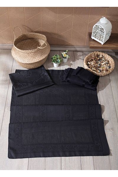 sarra Dark Color 4-Piece Etamine Bundle Set - Fringed