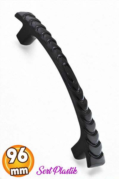 Badem10 (PLASTIC HARD) Ihlara Model 96 Mm Mobilier Negru Sertar Bucătărie Dulap Mâner Dulap Mâner Mâner