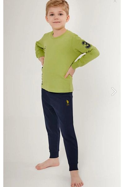 U.S. Polo Assn. Băiat, licență, USPA, 100% bumbac, costum de pijama cu mânecă lungă
