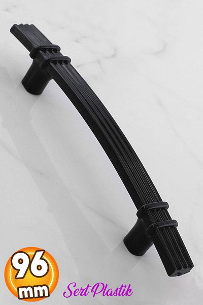 Badem10 (PLASTIC HARD) Alparslan Model 96 Mm Mobilier Negru Sertar Bucătărie Dulap Mâner Dulap Mâner Mâner
