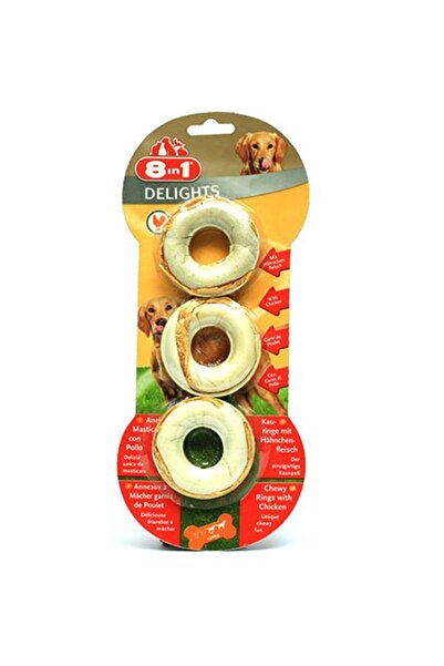 8in1 8 In 1 Delights Rings Tavuklu Köpek Çiğneme Halkası 3x119 Gr - Petshopundan