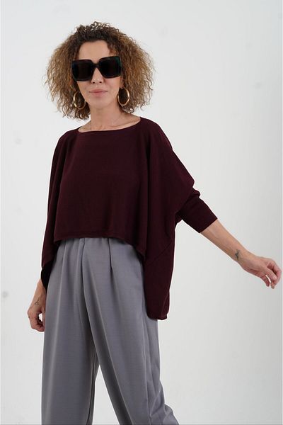 Zelish My Sister Poncho Tricotaj Roșu Claret