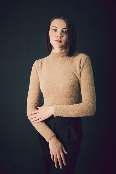 Fulla Moda Basic Bearded Elastic Waist Sweater