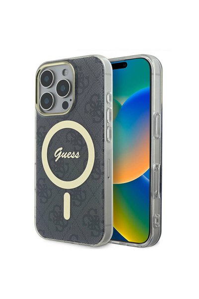 Guess iPhone 16 Pro Uyumlu Kılıf Guess  Lisanslı Magsafe Şarj Özellikli Yazı ...