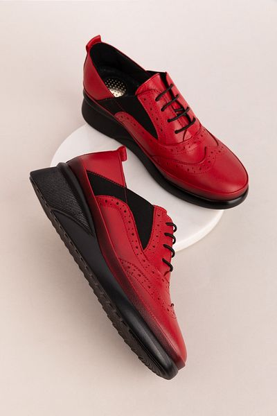 Gondol Pantofi confortabili din piele naturală cu talpă anatomică Elnr.3803 Roșu