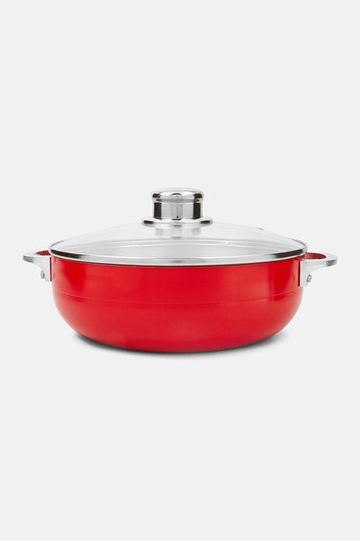 Euro Home Aluminum Caldero With Glass Lid, Silver