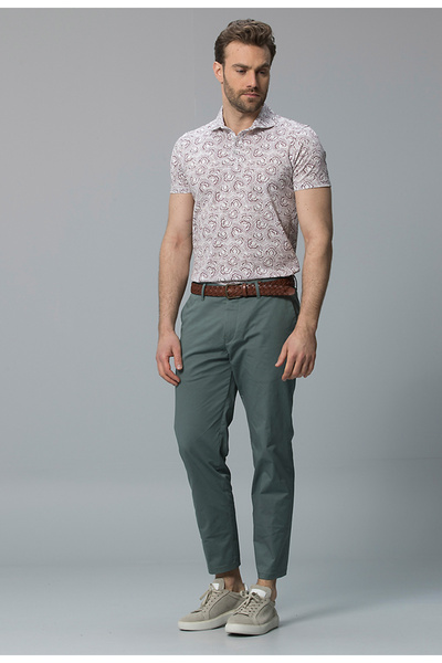 Lufian Gabi Smart Erkek Chino Pantolon Slim Fit Açık Yeşil