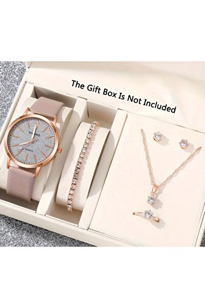 stainless steell VİP 5 parça saat bileklik kolye küpe yüzük set