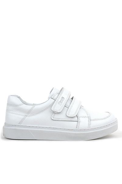 Rakerplus Pantofi sport pentru bărbați tineri din piele naturală cu velcro alb