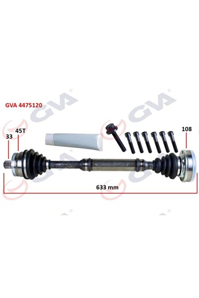 Genel Markalar KOMPLE AKS SAĞ ABS Lİ A4-PASSAT 1.8T 96-01 45 DİŞ 633mm
